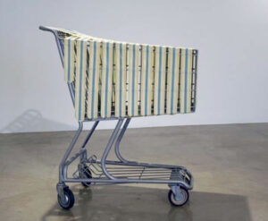 “Furniture” Amy Maloof (2007) shopping cart with nylon strapping.