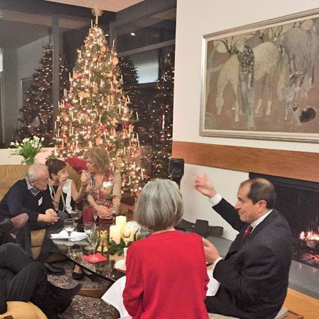 Claremont Museum of Art members attend a Santa Lucia holiday celebration at the home of Dr. Janet Myhre on December 11, 2016.