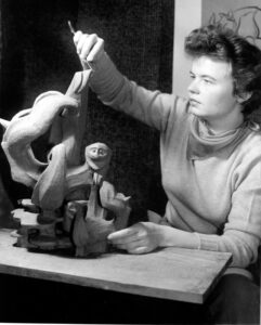 Betty Davenport Ford working on Sloth, 1950