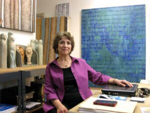 Artist Georgette Unis in her Claremont studio.